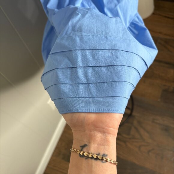 NEW Saylor Zerina Morning Glory Blue Womens Mini Dress M Medium Puff Sleeve NWT‎ - Picture 4 of 6